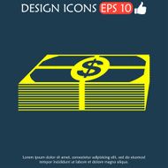 Flat icon of money