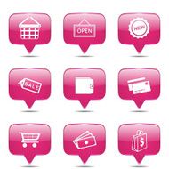Shopping Sign Square Vector Pink Icon Design Set 2 N2