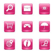 SEO Internet Sign Square Vector Pink Icon Design Set 10 N2