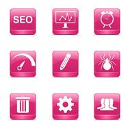 SEO Internet Sign Square Vector Pink Icon Design Set 8 N2