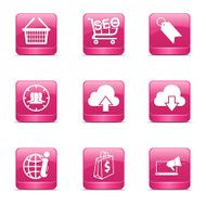 SEO Internet Sign Square Vector Pink Icon Design Set 7 N2