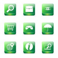 SEO Internet Sign Square Vector Green Icon Design Set 10