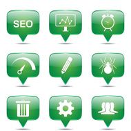 SEO Internet Sign Square Vector Green Icon Design Set 8 N2