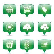 SEO Internet Sign Square Vector Green Icon Design Set 7 N2