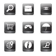 SEO Internet Sign Square Vector Black Icon Design Set 10
