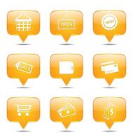 Shopping Sign Square Vector Yellow Icon Design Set 2 N2