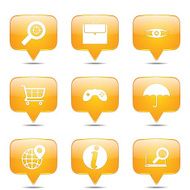 SEO Internet Sign Square Vector Yellow Icon Design Set 10 N2