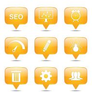 SEO Internet Sign Square Vector Yellow Icon Design Set 8 N2