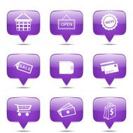 Shopping Sign Square Vector Violet Icon Design Set 2 N2