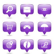 SEO Internet Sign Square Vector Violet Icon Design Set 10 N2