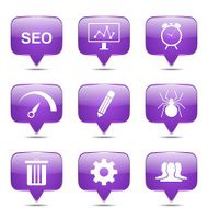 SEO Internet Sign Square Vector Violet Icon Design Set 8 N2