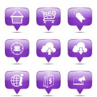 SEO Internet Sign Square Vector Violet Icon Design Set 7 N2