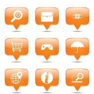 SEO Internet Sign Square Vector Orange Icon Design Set 10 N2