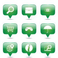 SEO Internet Sign Square Vector Green Icon Design Set 10 N2