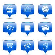 Shopping Sign Square Vector Blue Icon Design Set 2 N2