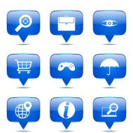 SEO Internet Sign Square Vector Blue Icon Design Set 10 N2
