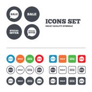 Sale icons Special offer speech bubbles symbols N34