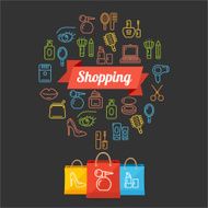 Vector beauty shoppinng concept card