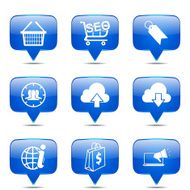 SEO Internet Sign Square Vector Blue Icon Design Set 7 N2