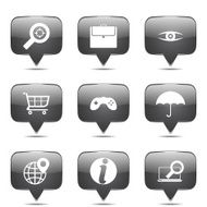 SEO Internet Sign Square Vector Black Icon Design Set 10 N2