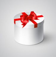 Gift white box with a red bow