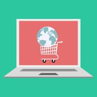 Global online shopping concept