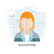 Accounting Icon with businesswoman