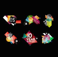 Set of labels stickers banners badges and elements for sale N6