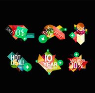Set of labels stickers banners badges and elements for sale N7