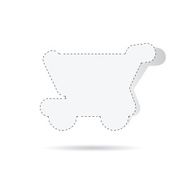 sticker of basket shop white vector