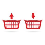 basket shop red vector