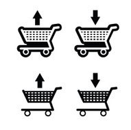 basket shop black vector