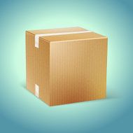 Vector Realistic Cardboard Box Icon