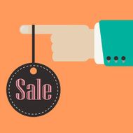 hand holding sale label