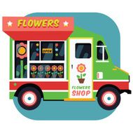 Vector modern flat icon Flowers Shop