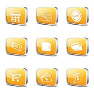 Shopping Sign Square Vector Yellow Icon Design Set 2 N3