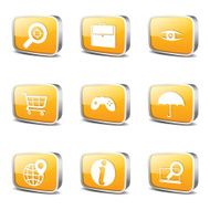 SEO Internet Sign Square Vector Yellow Icon Design Set 10 N3