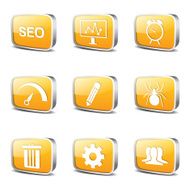 SEO Internet Sign Square Vector Yellow Icon Design Set 8 N3