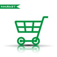 Icon trolley displaying stylish vector