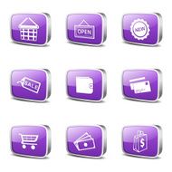 Shopping Sign Square Vector Violet Icon Design Set 2 N3