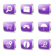 SEO Internet Sign Square Vector Violet Icon Design Set 10 N3