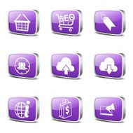 SEO Internet Sign Square Vector Violet Icon Design Set 7 N3