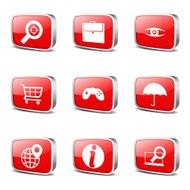 SEO Internet Sign Square Vector Red Icon Design Set 10 N2