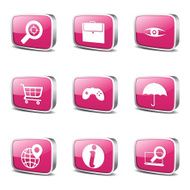 SEO Internet Sign Square Vector Pink Icon Design Set 10 N3