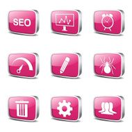 SEO Internet Sign Square Vector Pink Icon Design Set 8 N3