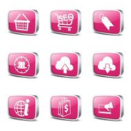 SEO Internet Sign Square Vector Pink Icon Design Set 7 N3