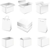 Set of white boxes