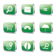 SEO Internet Sign Square Vector Green Icon Design Set 10 N3