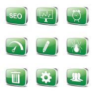 SEO Internet Sign Square Vector Green Icon Design Set 8 N3