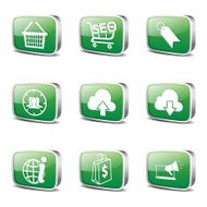SEO Internet Sign Square Vector Green Icon Design Set 7 N3